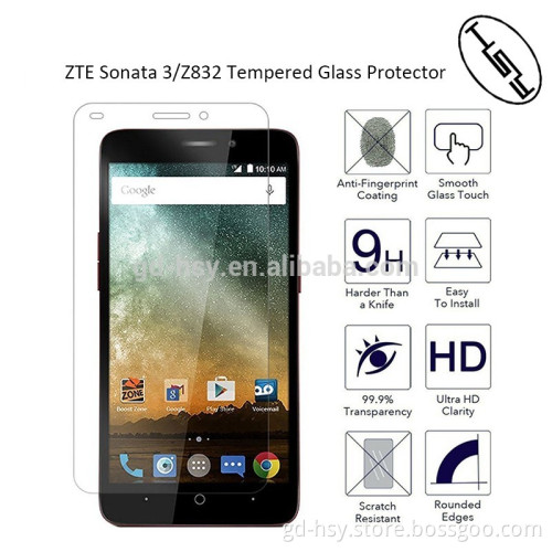 HUYSHE hot selling anti-broken tempered glass screen for ZTE Sonata 3 Z832 0.3mm screen glass 9h protector for ZTE Sonata 3